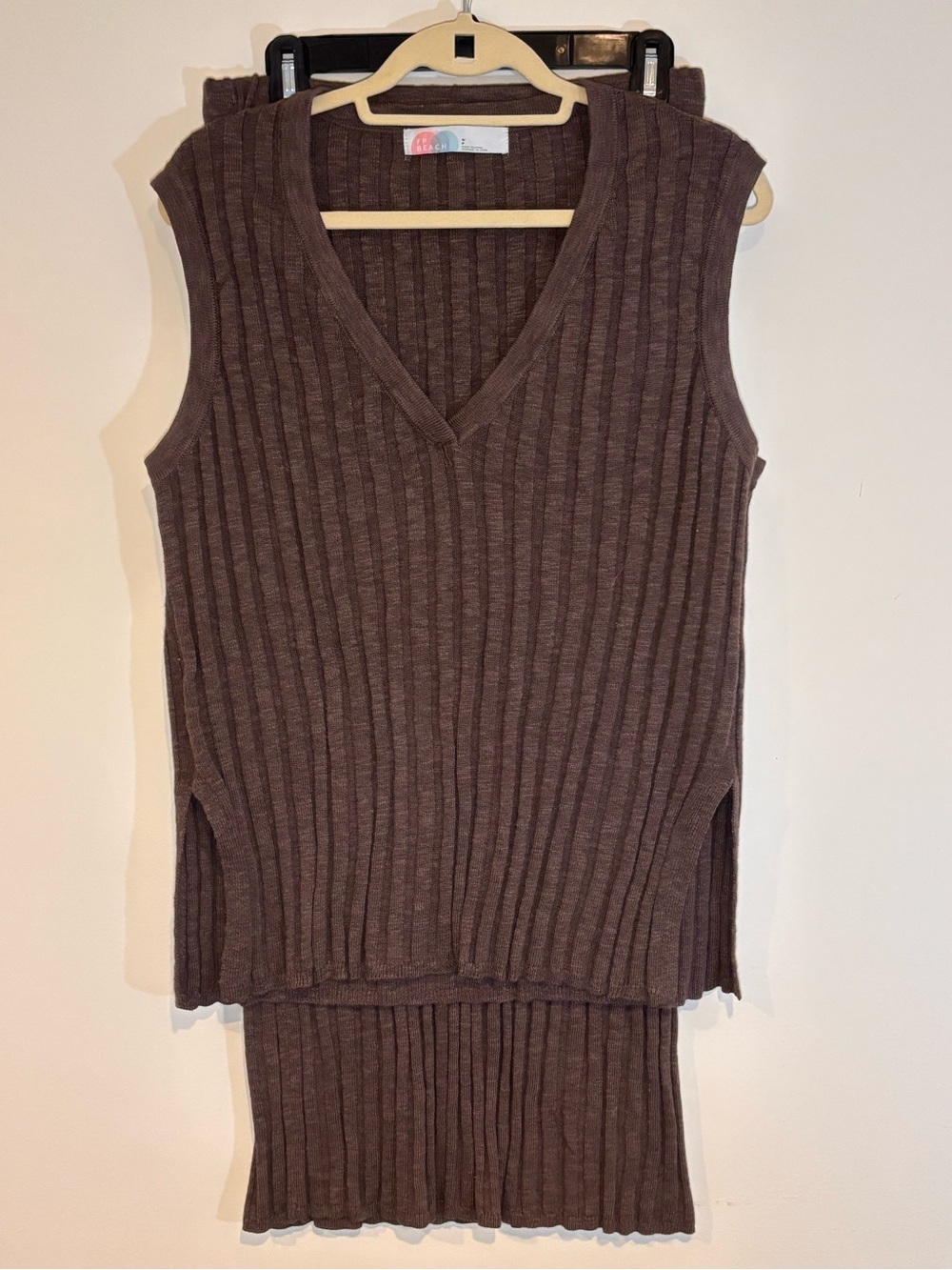Free People Veda Cotton Blend Sleeveless Sweater and Skirt Set
